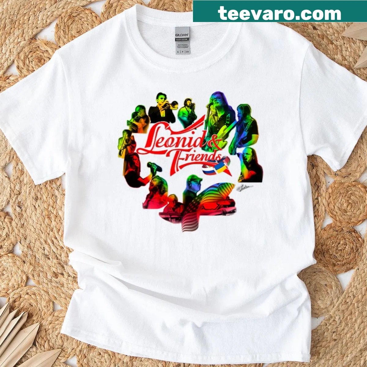 Illustrative T-shirt inspired by Leonid Friends music. — on a men's t-shirt