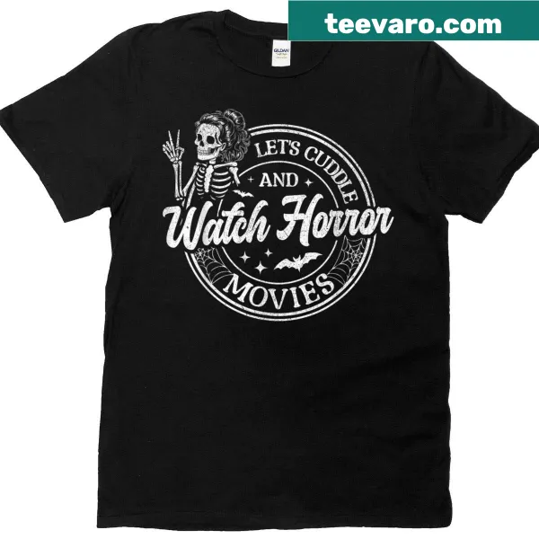 Funny Halloween T-shirt with skeleton design and cuddle slogan