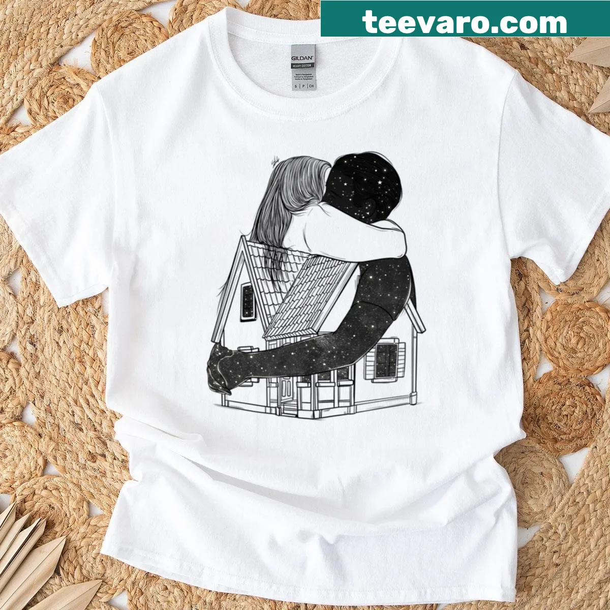 Typography t-shirt with the phrase Love Like Home. — on a men's t-shirt