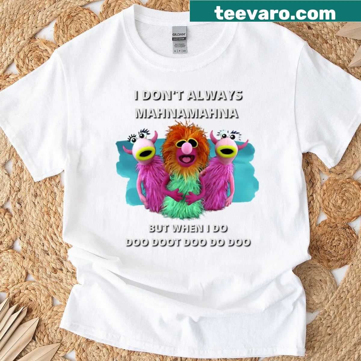 Funny Muppet-themed t-shirt featuring the phrase Mahnamahna — on a men's t-shirt