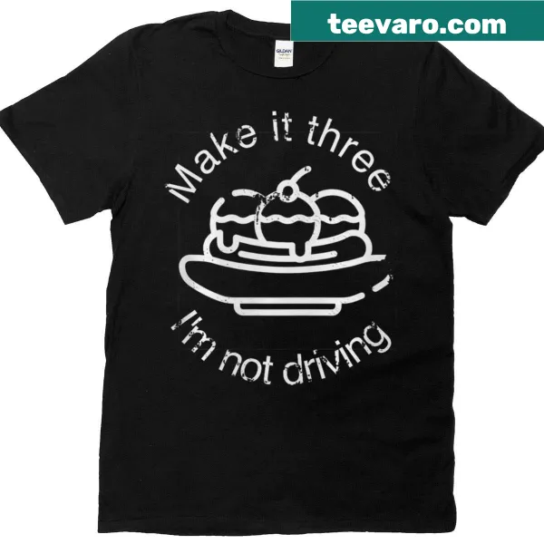 Graphic t-shirt with ice cream sundae and text 'Make It Three'
