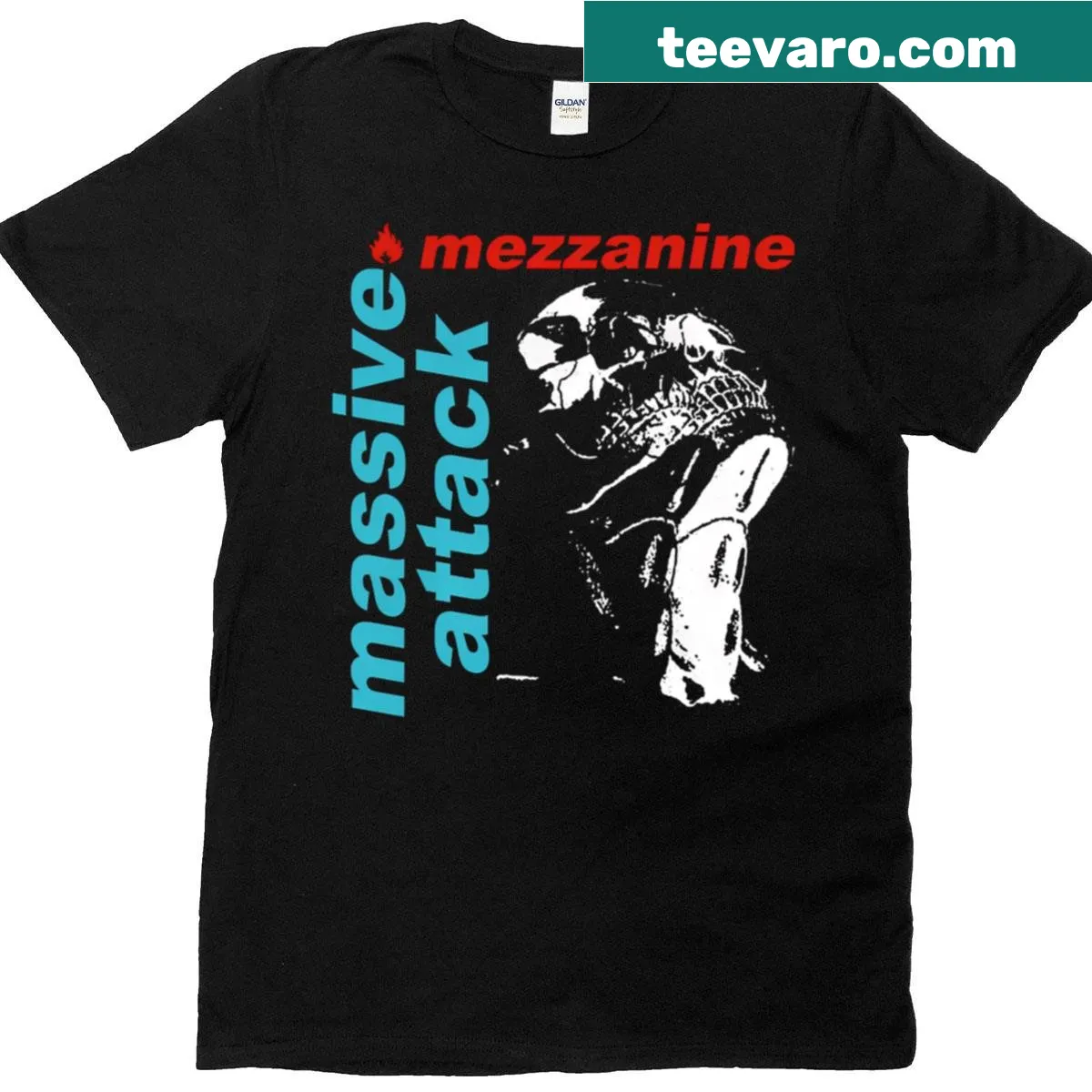 T-shirt honoring the band Massive Attack — on a men's t-shirt
