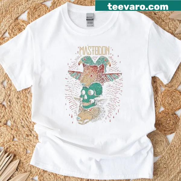 Illustration of Mastodon band logo on a t-shirt