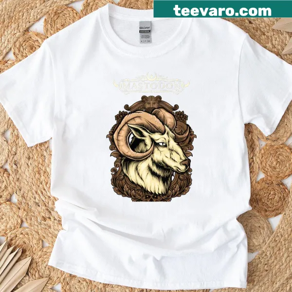 Artistic design of Mastodon Pushing The Tides on a t-shirt.