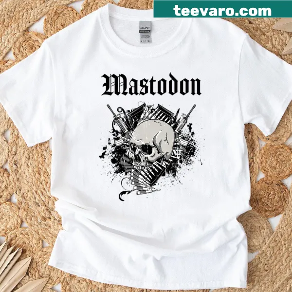 Vintage-style Mastodon graphic t-shirt for fans.