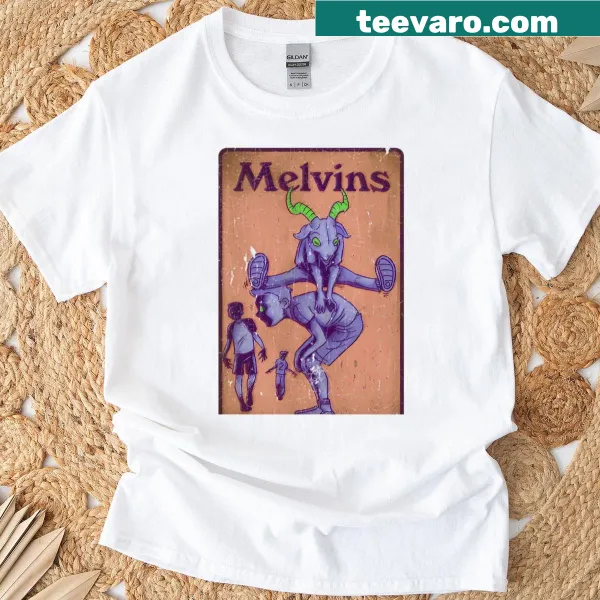 Stylized Melvinstour graphic T-shirt celebrating music culture