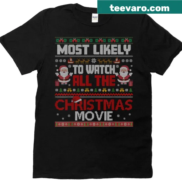 Christmas movie themed t-shirt with playful text