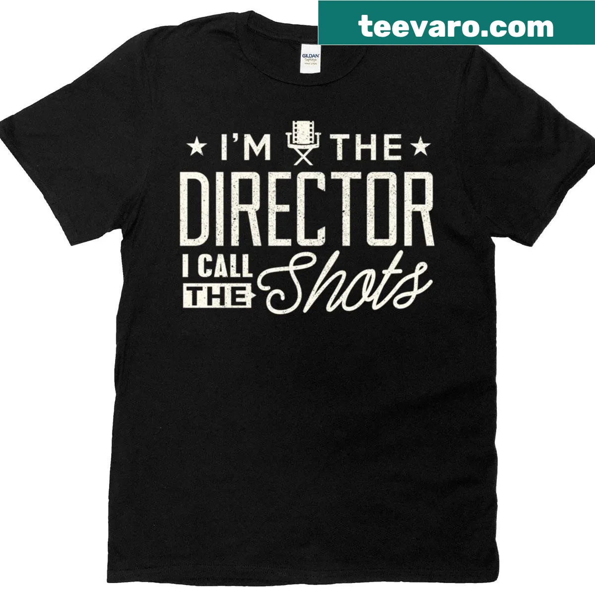 Text graphic highlighting the role of a film director on a t-shirt — on a men's t-shirt
