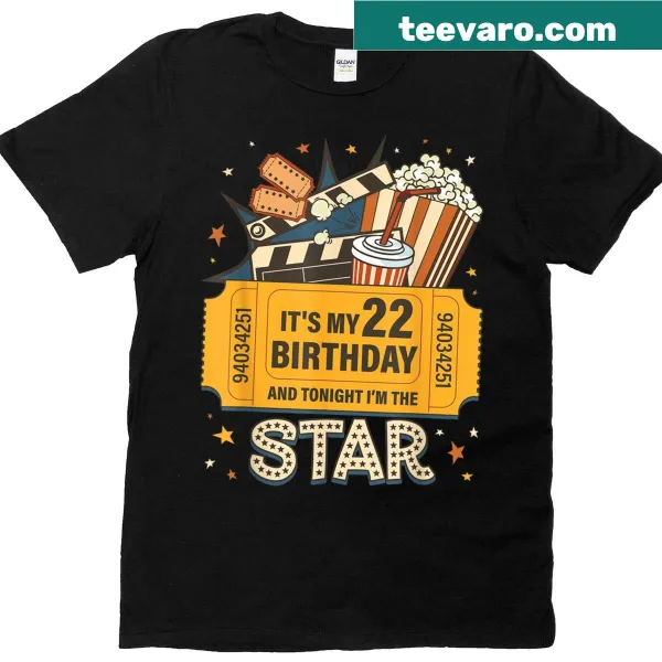 Birthday-themed T-shirt with 'It's My 22nd Birthday' text