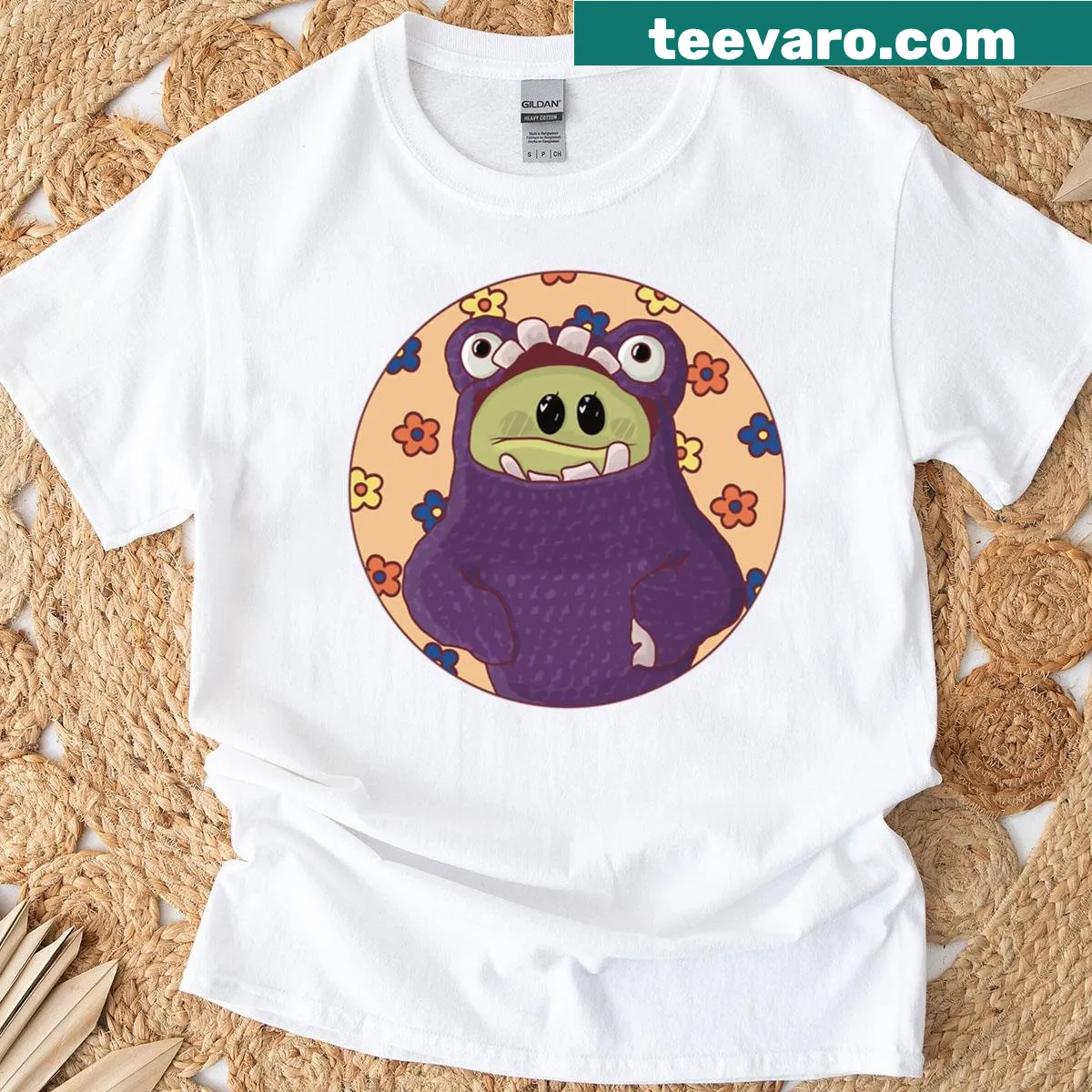 Cartoon design of a character in a monster costume from Nanalan — on a men's t-shirt