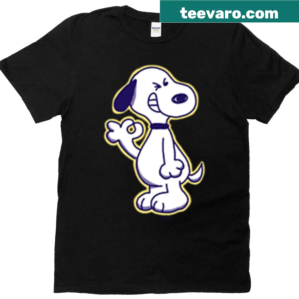 Cute Snoopy graphic shirt for dog lovers — on a men's t-shirt