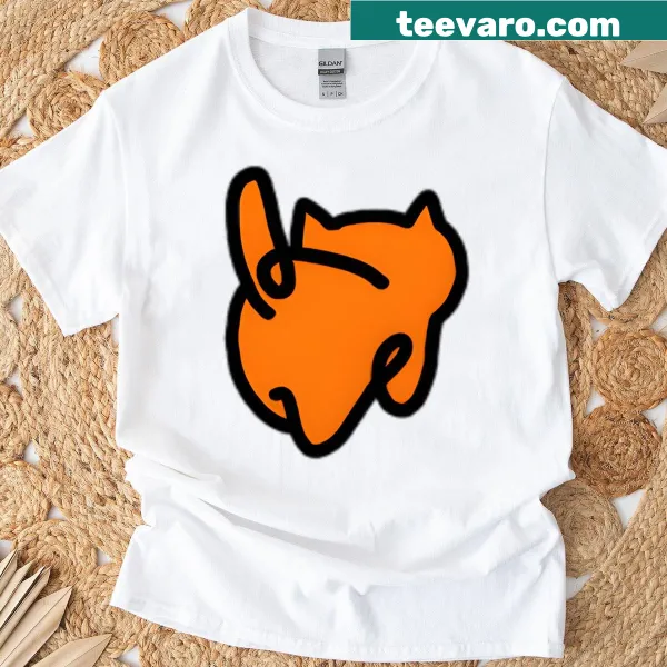 Charming illustration of an orange cat on a T-shirt