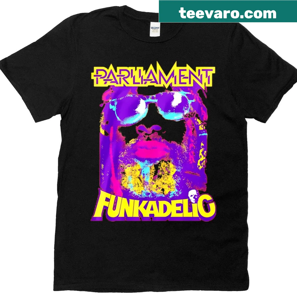Funky design celebrating Parliament Funkadelic music — on a men's t-shirt