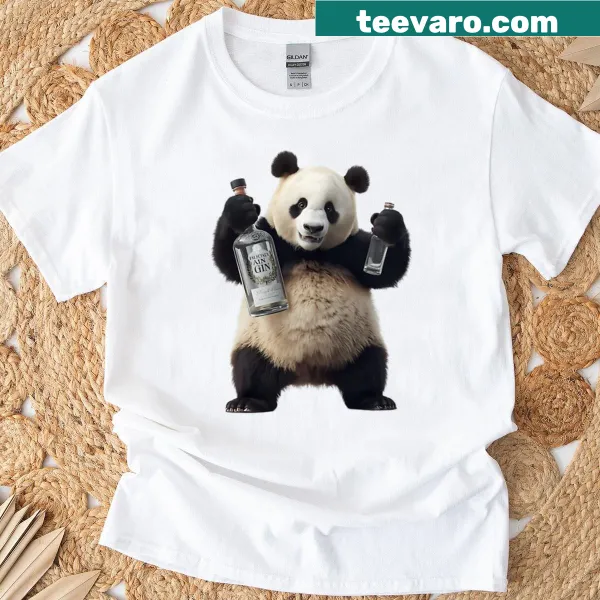 Playful cartoon panda design on a Double Trouble T-shirt