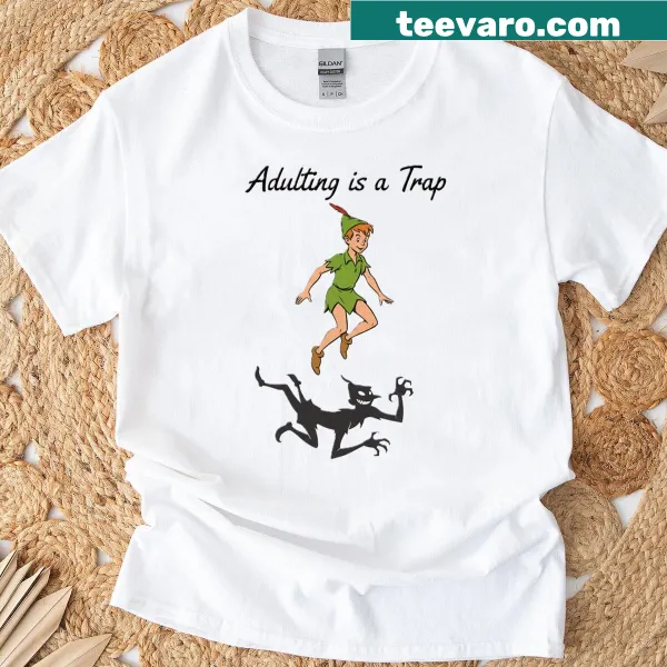 Illustration of Peter Pan in flight on an active children's T-shirt