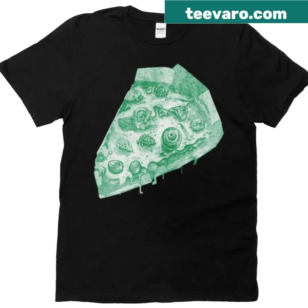 Boxy t-shirt featuring a fun illustration of a pizza slice