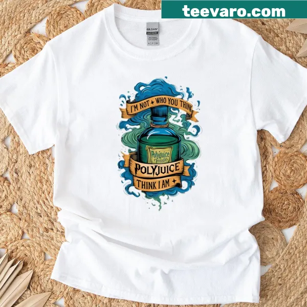 Witty illustration inspired by Polyjuice Potion on a T-shirt