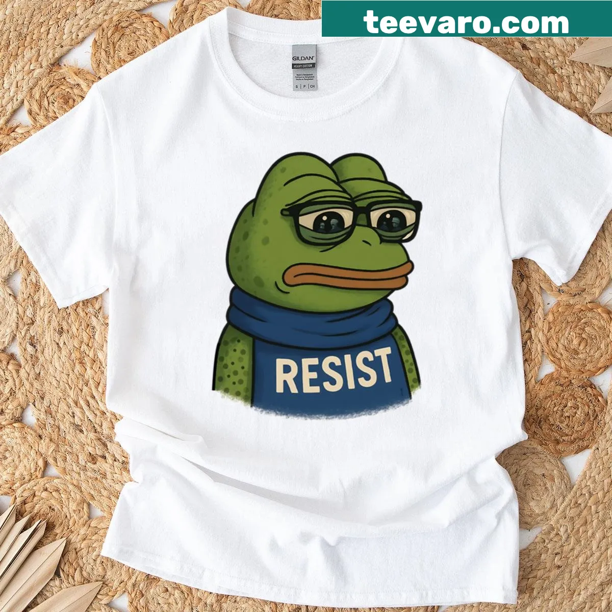 Illustration of a resilient frog design on a T-shirt — on a men's t-shirt
