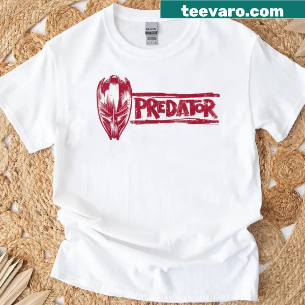 Official Predator movie t-shirt displaying Dek's mask and logo