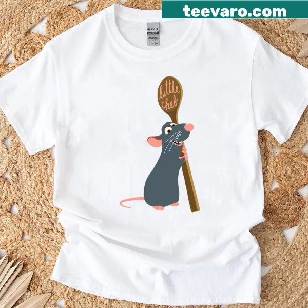 Cute cartoon graphic of Remy the chef on a t-shirt