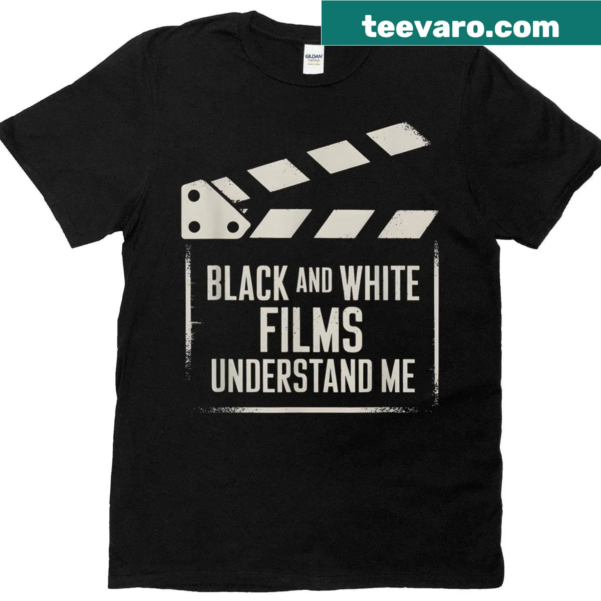 T-shirt with 'Black And White Films Understand Me' graphic — on a men's t-shirt
