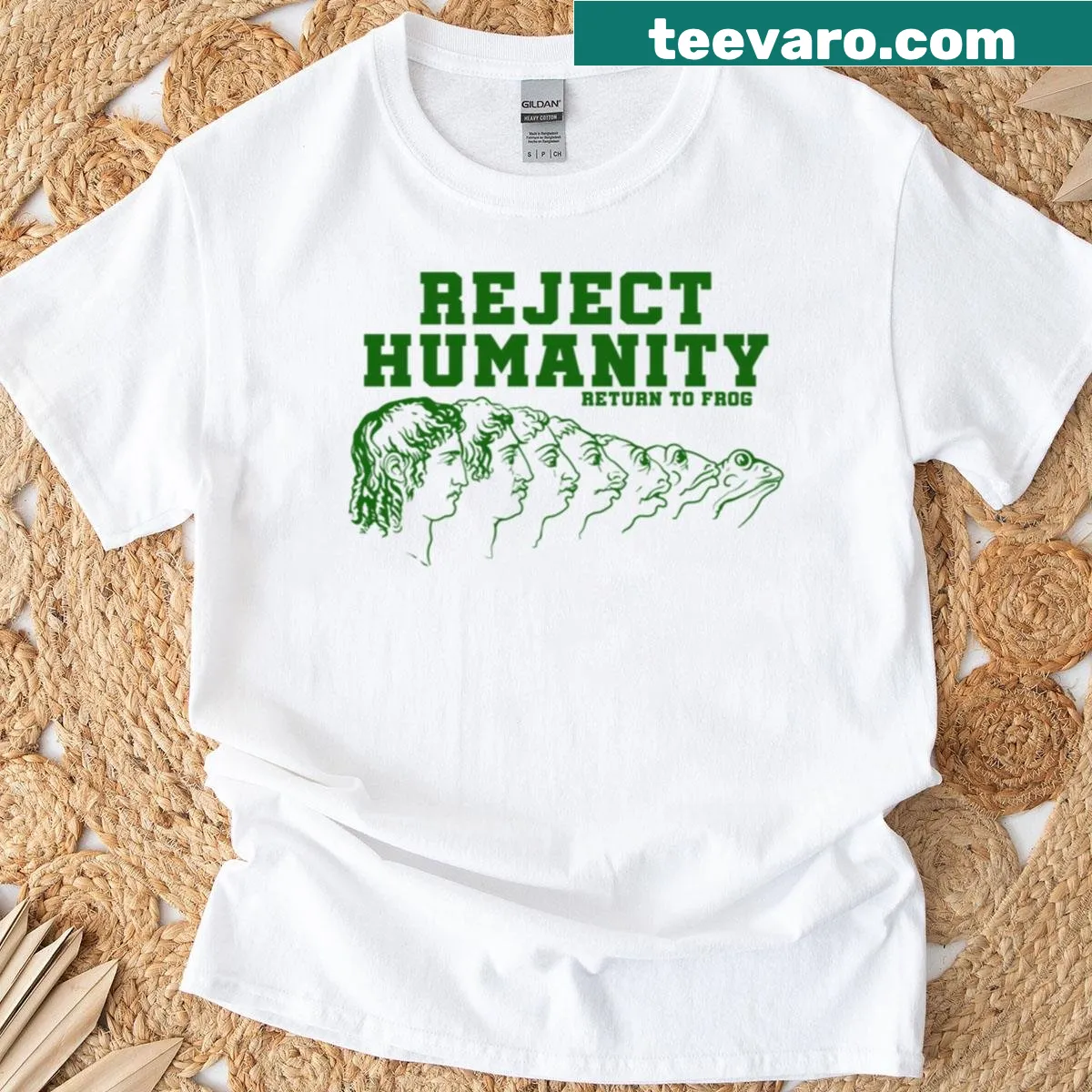Whimsical frog illustration T-shirt for nature lovers — on a men's t-shirt