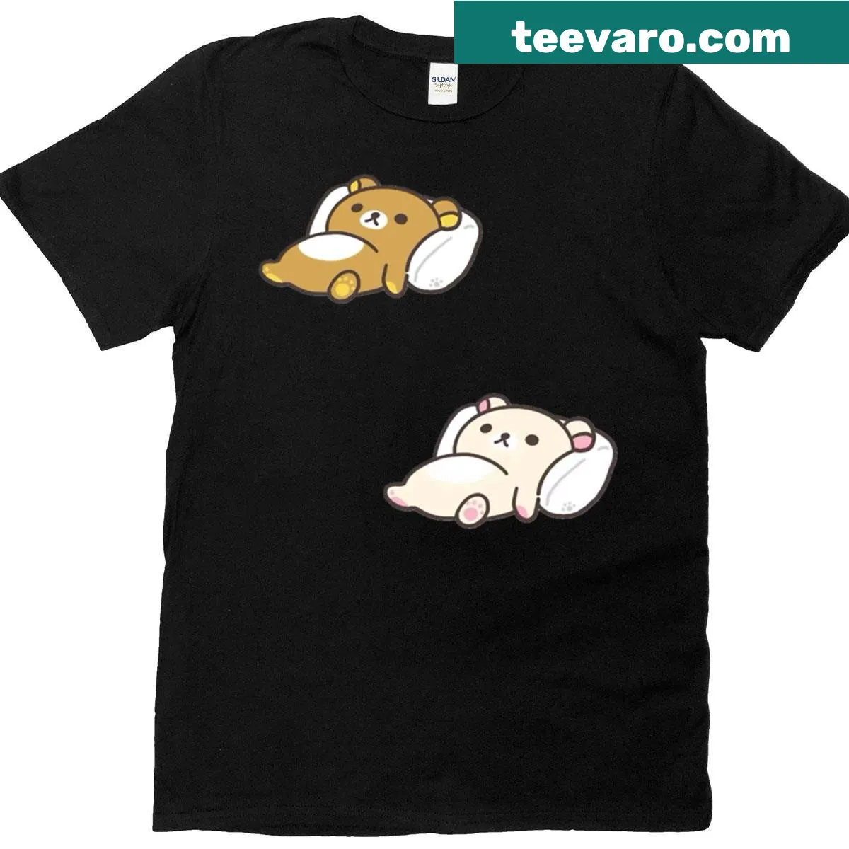 Kawaii T-shirt featuring Rilakkuma and Korilakkuma — on a men's t-shirt