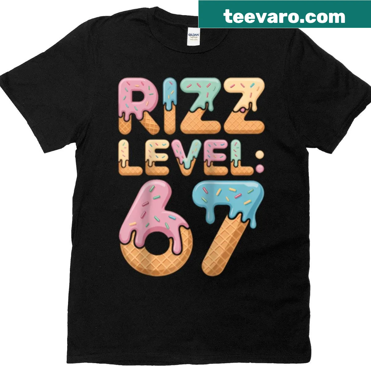 Raglan t-shirt featuring ice cream drip and meme text — on a men's t-shirt