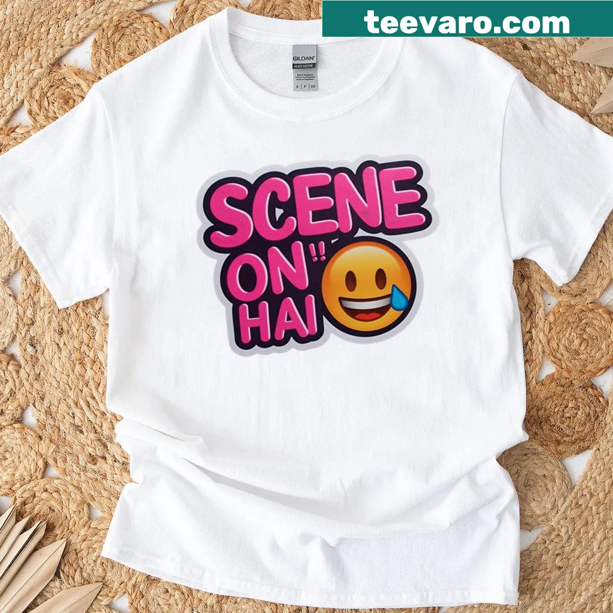 Playful typography graphic t-shirt with a fun phrase — on a men's t-shirt
