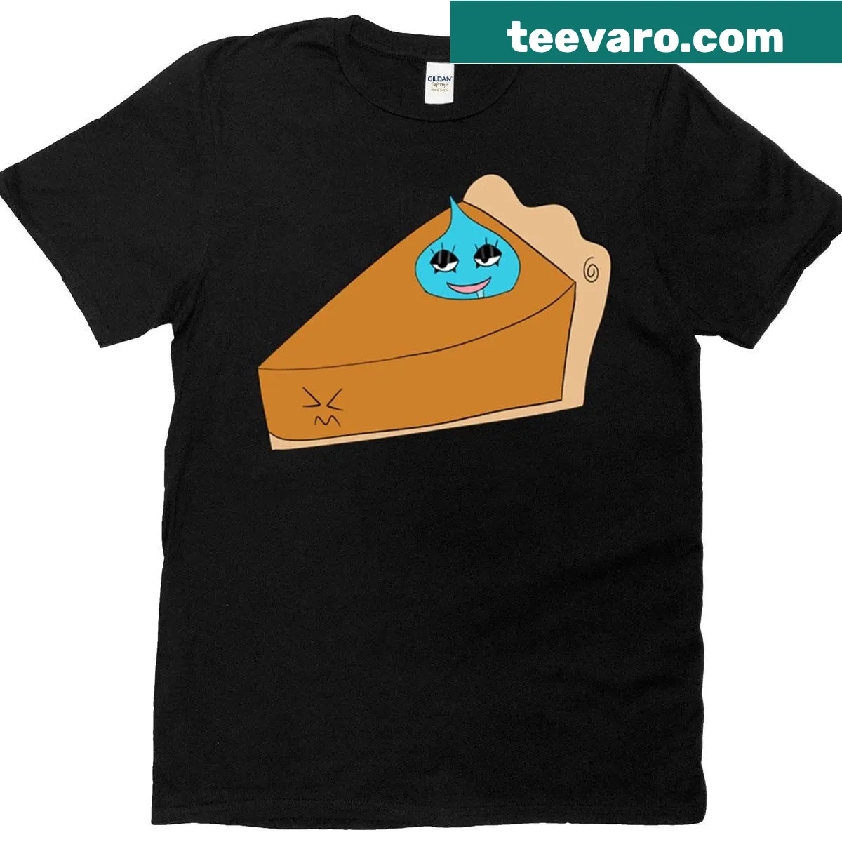 T-shirt featuring whimsical slime pie illustration — on a men's t-shirt