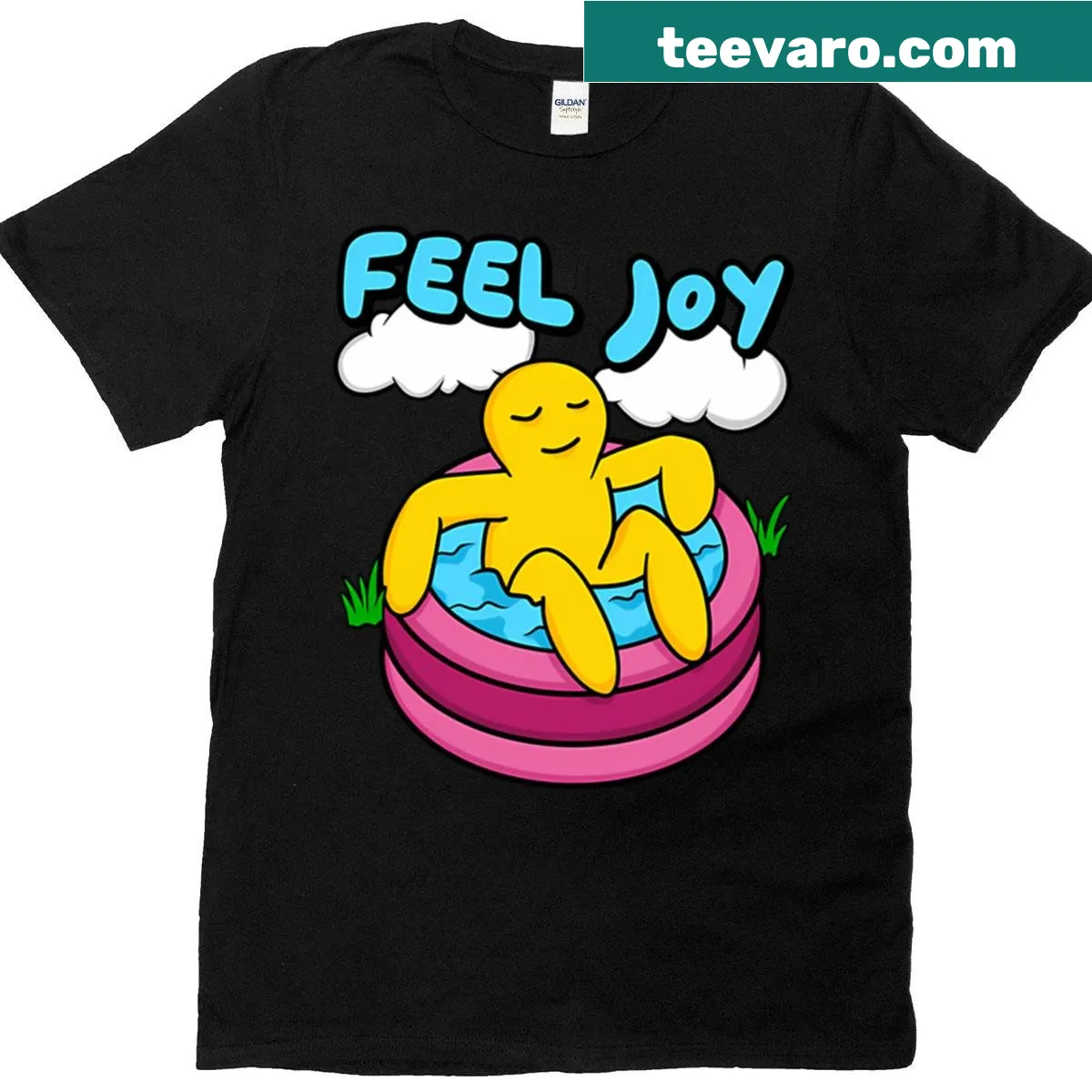 Relaxing Soaking And Feel Joy T-shirt with playful graphic — on a men's t-shirt