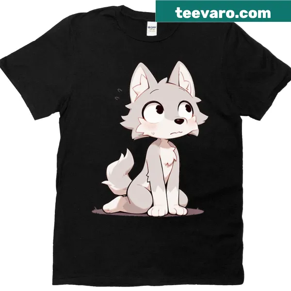 Cute cartoon wolf t-shirt with humorous text