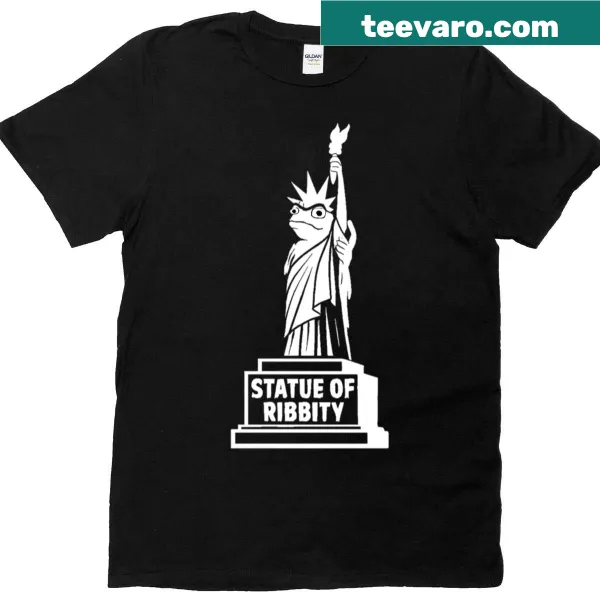 Funny T-shirt with Statue Of Ribbity Frog illustration