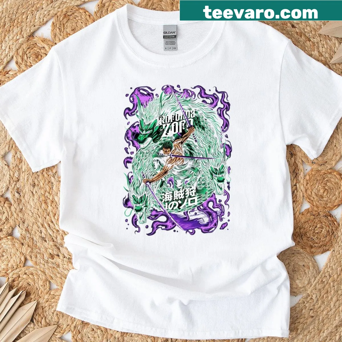 Dramatic tempest duel illustration on t-shirt — on a men's t-shirt