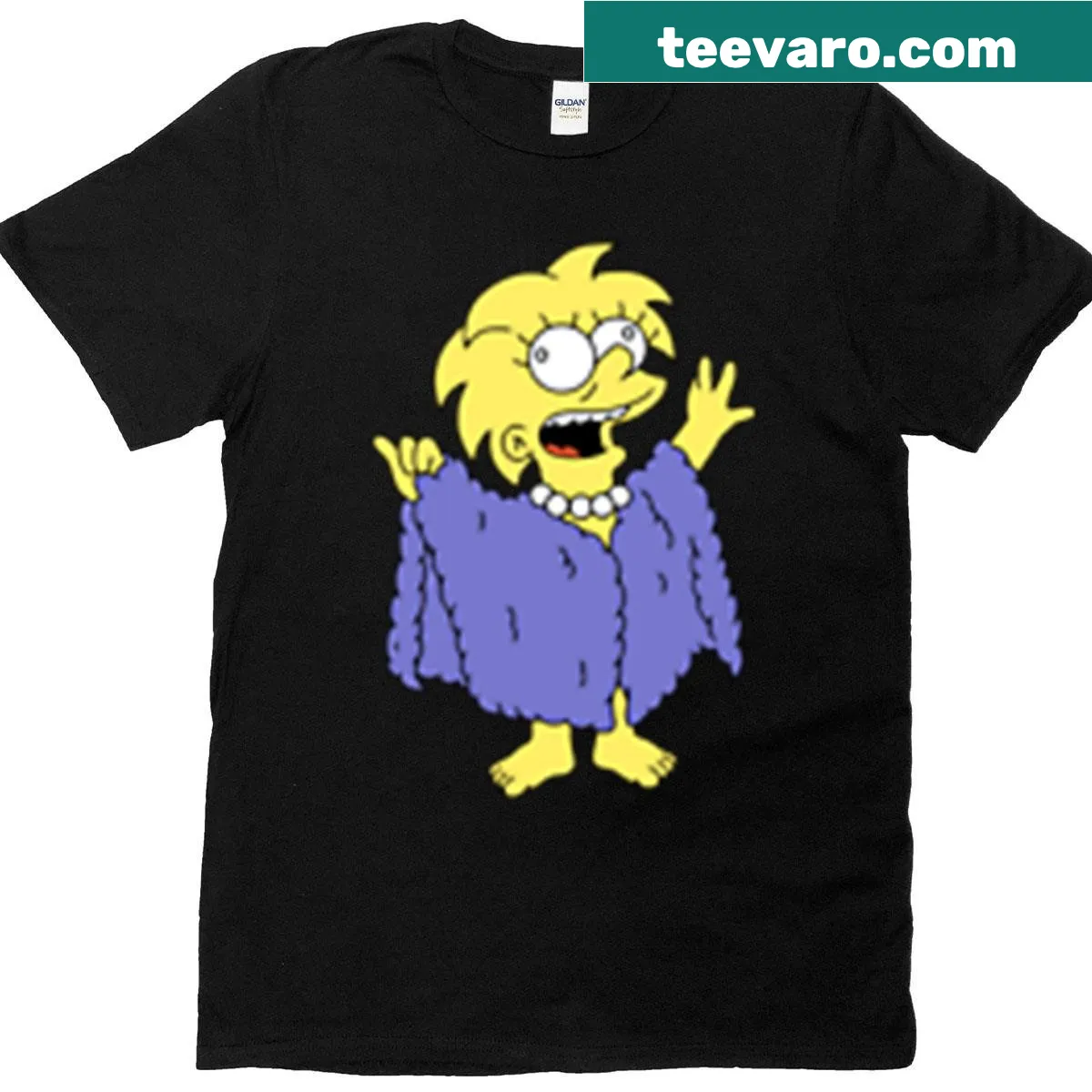 Illustrative Lizard Queen t-shirt with whimsical design — on a men's t-shirt