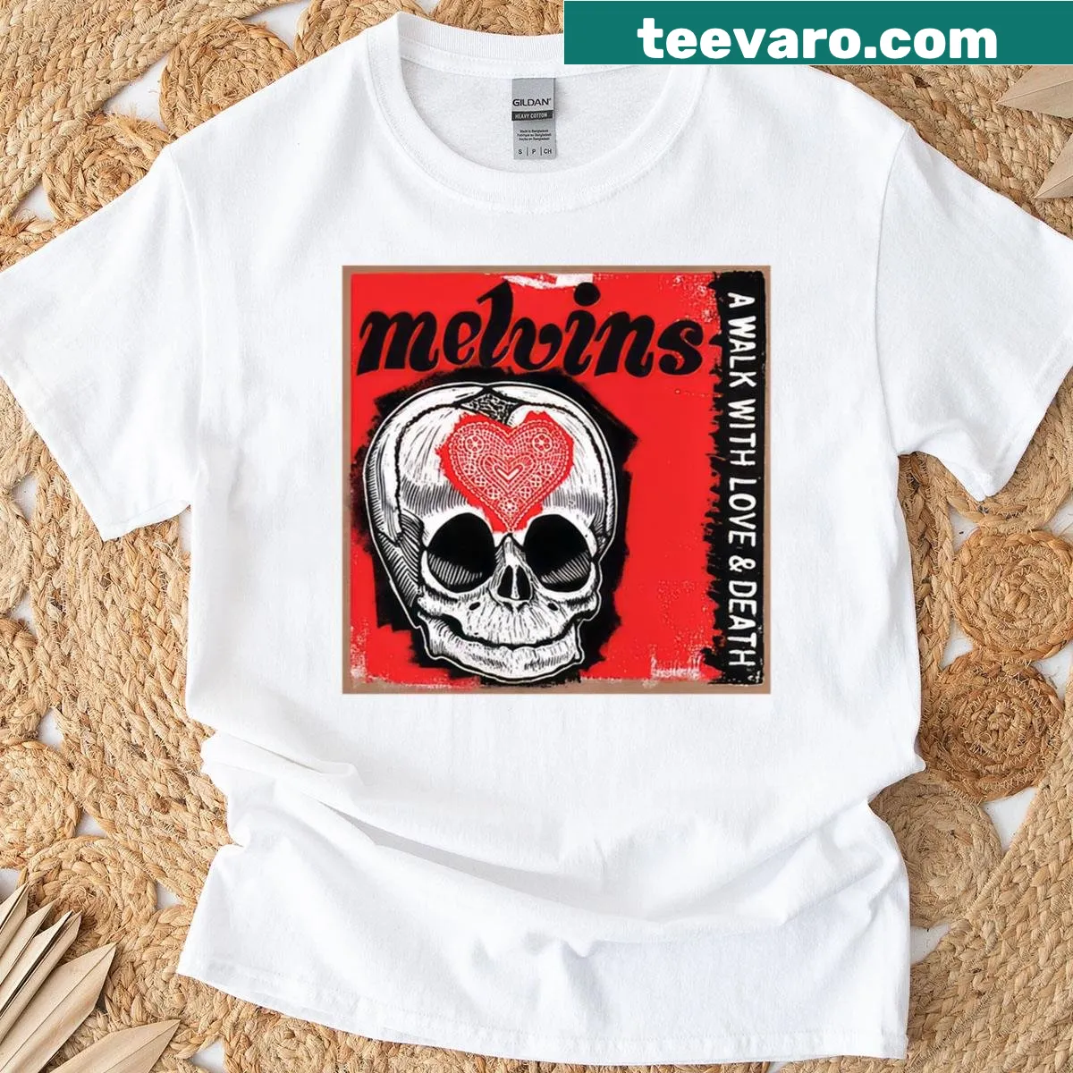The Melvins 395 graphic T-shirt featuring bold typography — on a men's t-shirt