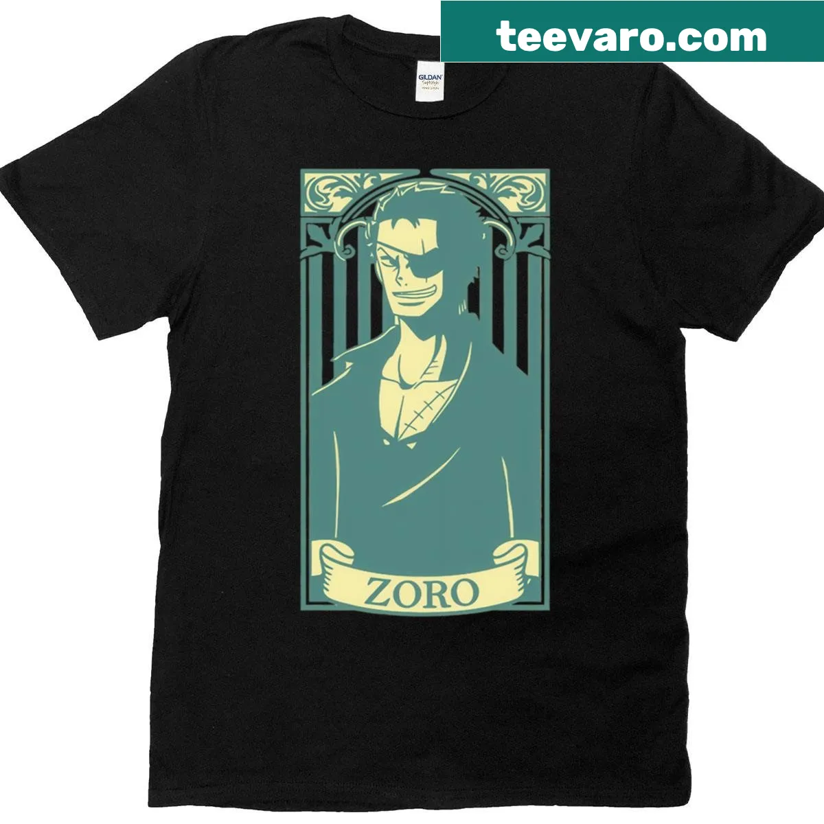 Silhouette of a swordsman in a minimalist design on a fantasy-themed t-shirt — on a men's t-shirt