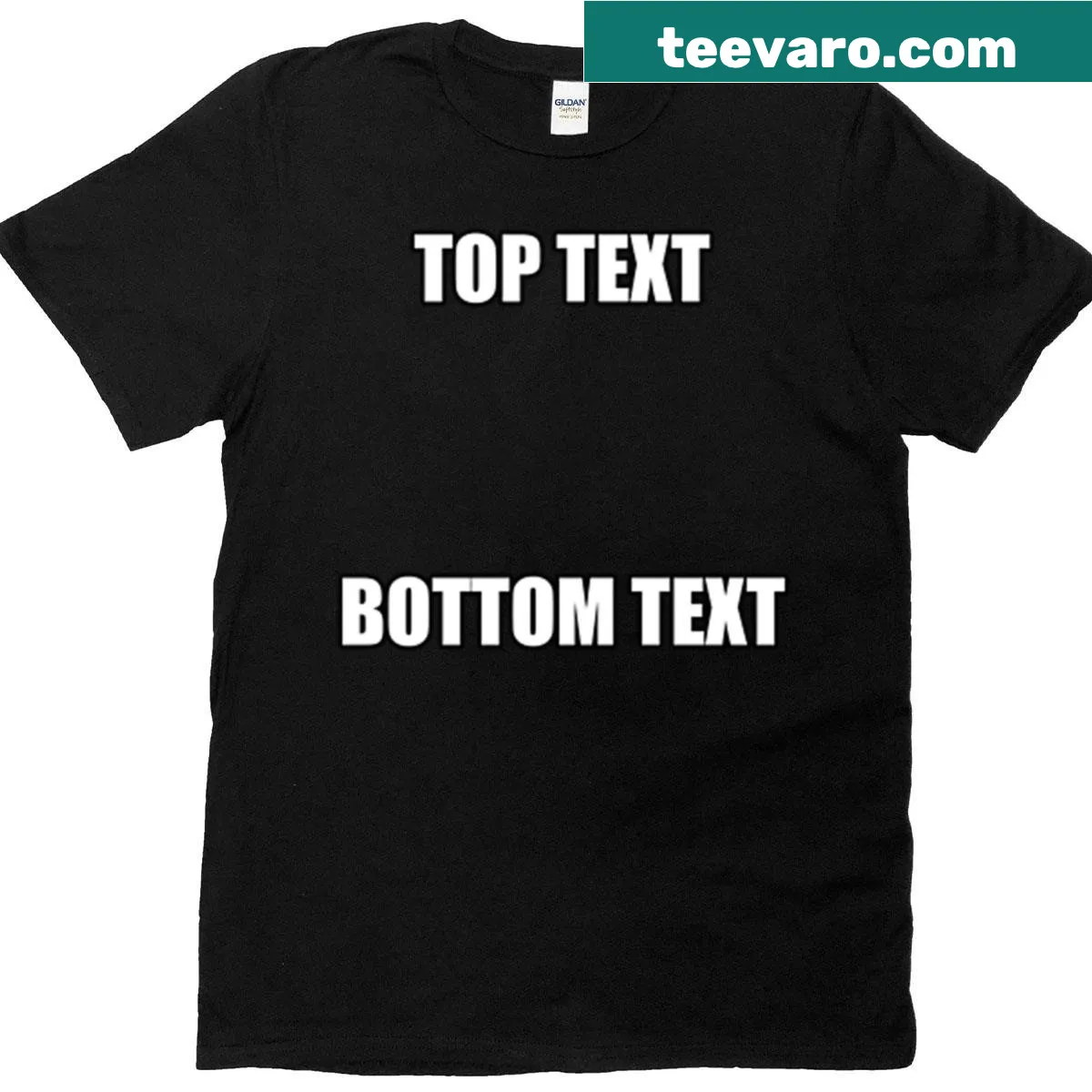 Oversized t-shirt featuring top and bottom text design — on a men's t-shirt