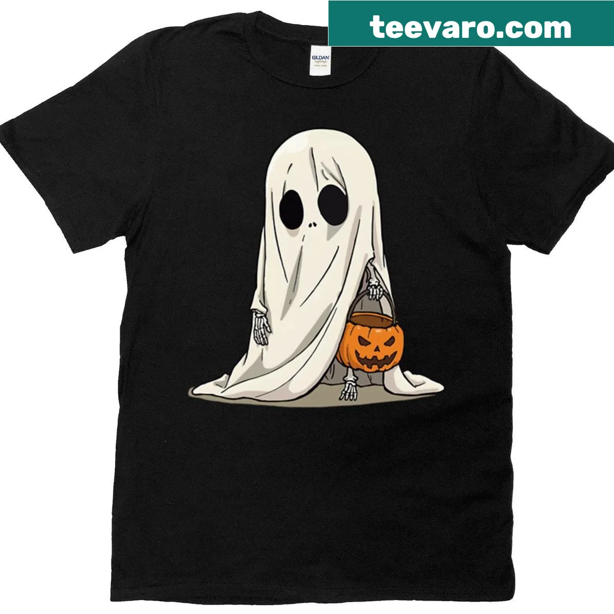 Cute baby skeleton graphic for Halloween T-shirt — on a men's t-shirt