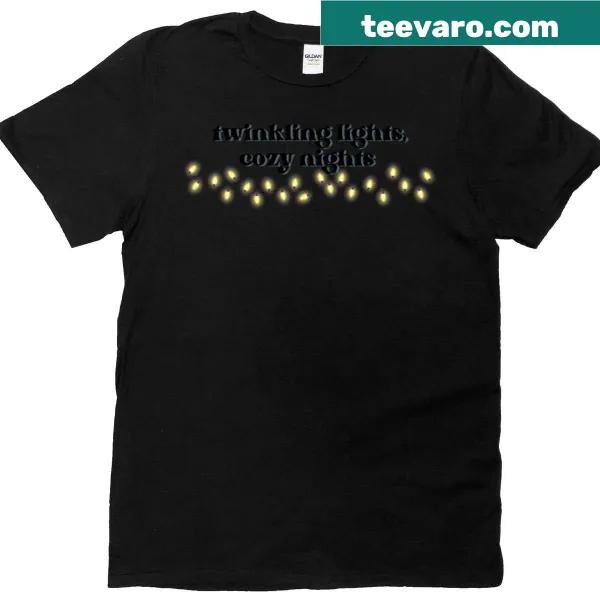 Illustration of twinkling lights for cozy nights graphic T-shirt