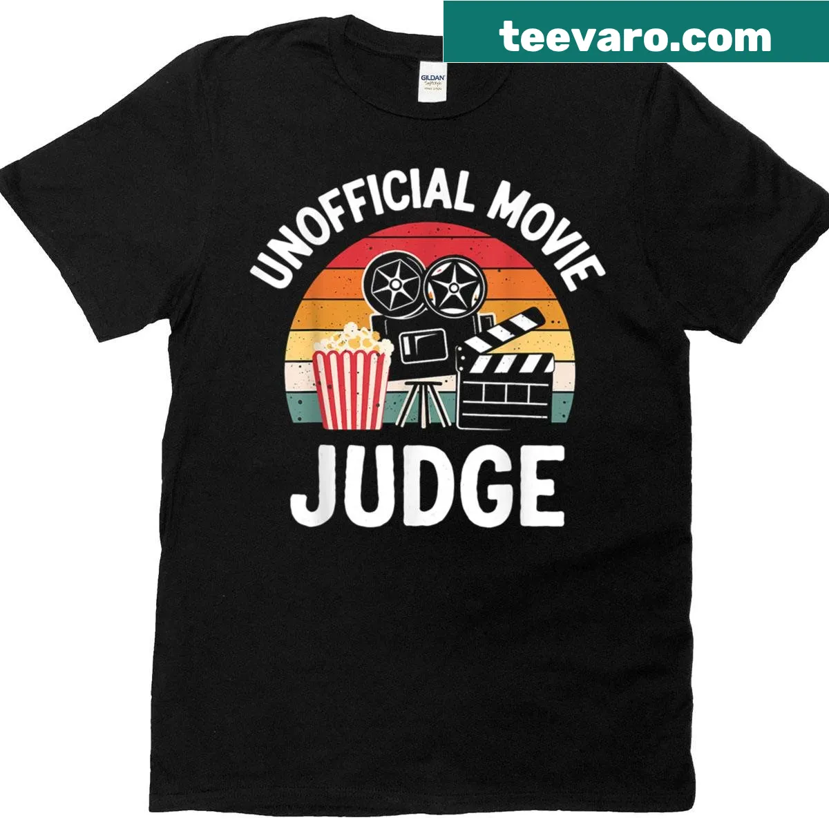 Funny t-shirt with 'Unofficial Movie Judge' saying — on a men's t-shirt