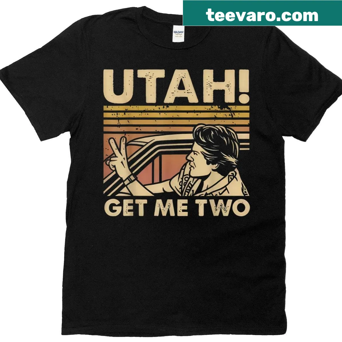 Text-based design featuring a 1980s movie quote — on a men's t-shirt