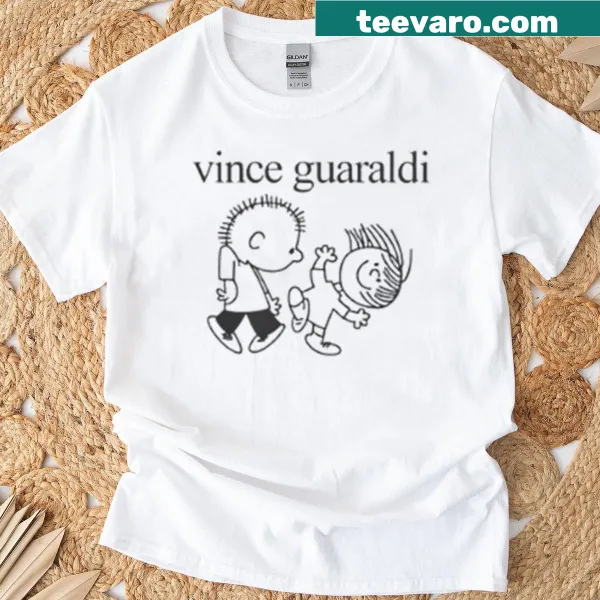Vintage Vince Guaraldi tee with graphic for jazz lovers