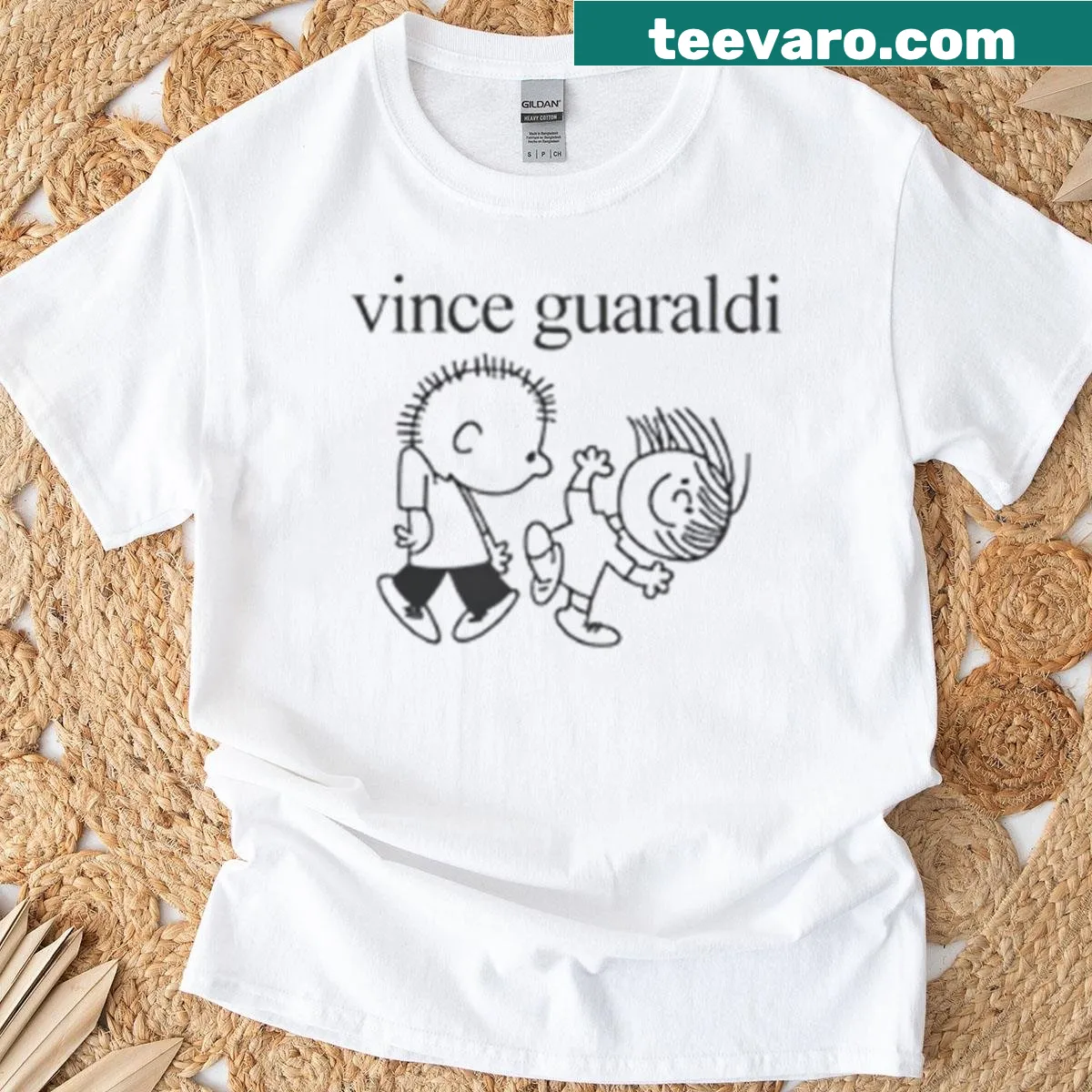 Vintage Vince Guaraldi tee with graphic for jazz lovers — on a men's t-shirt