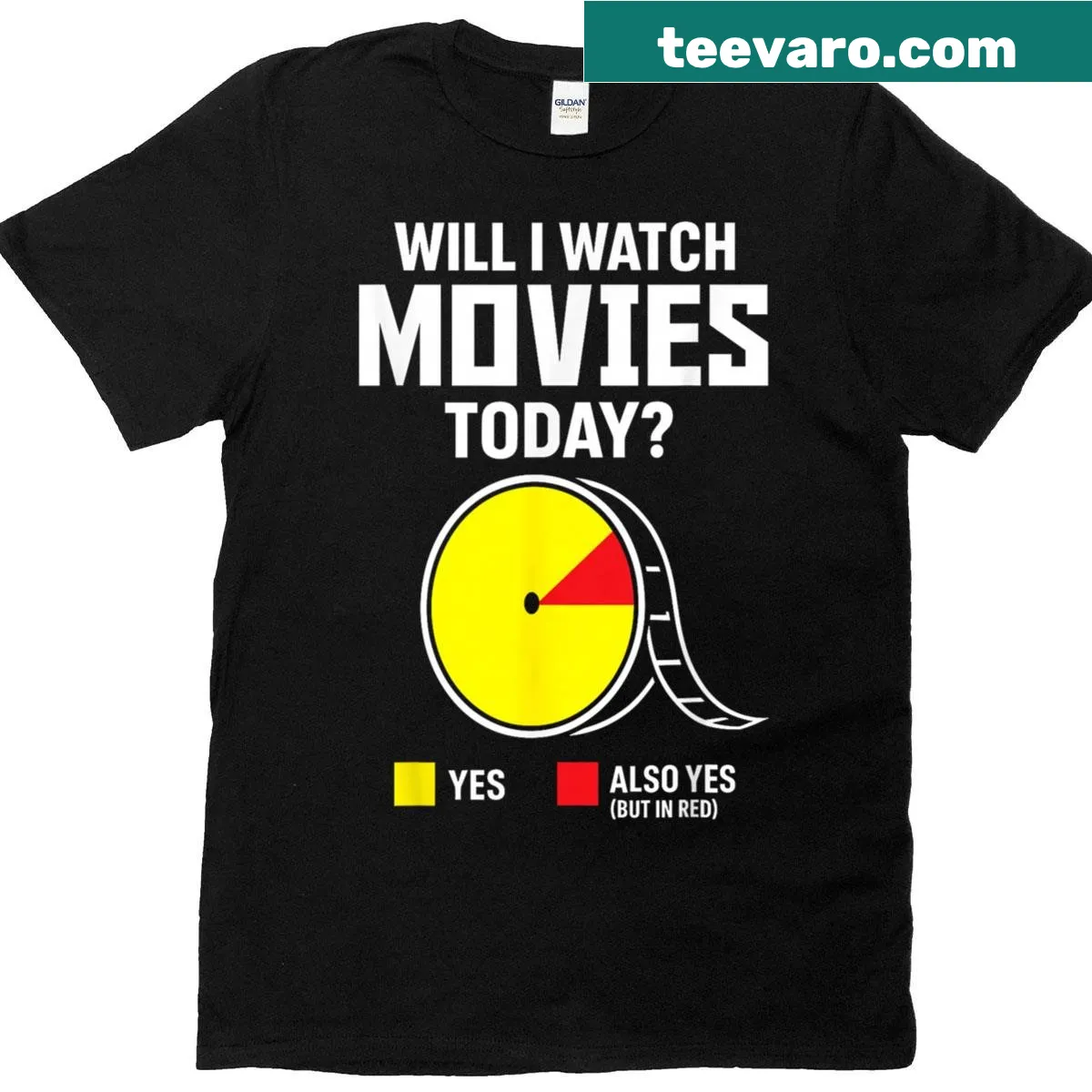 Funny movie-themed t-shirt asking if one will watch movies — on a men's t-shirt