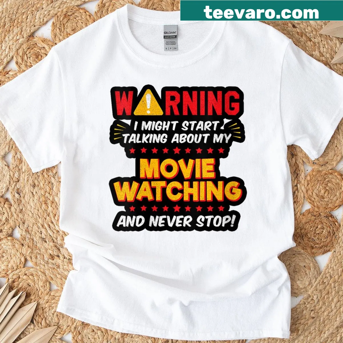 Funny movie watcher graphic T-shirt for women — on a men's t-shirt