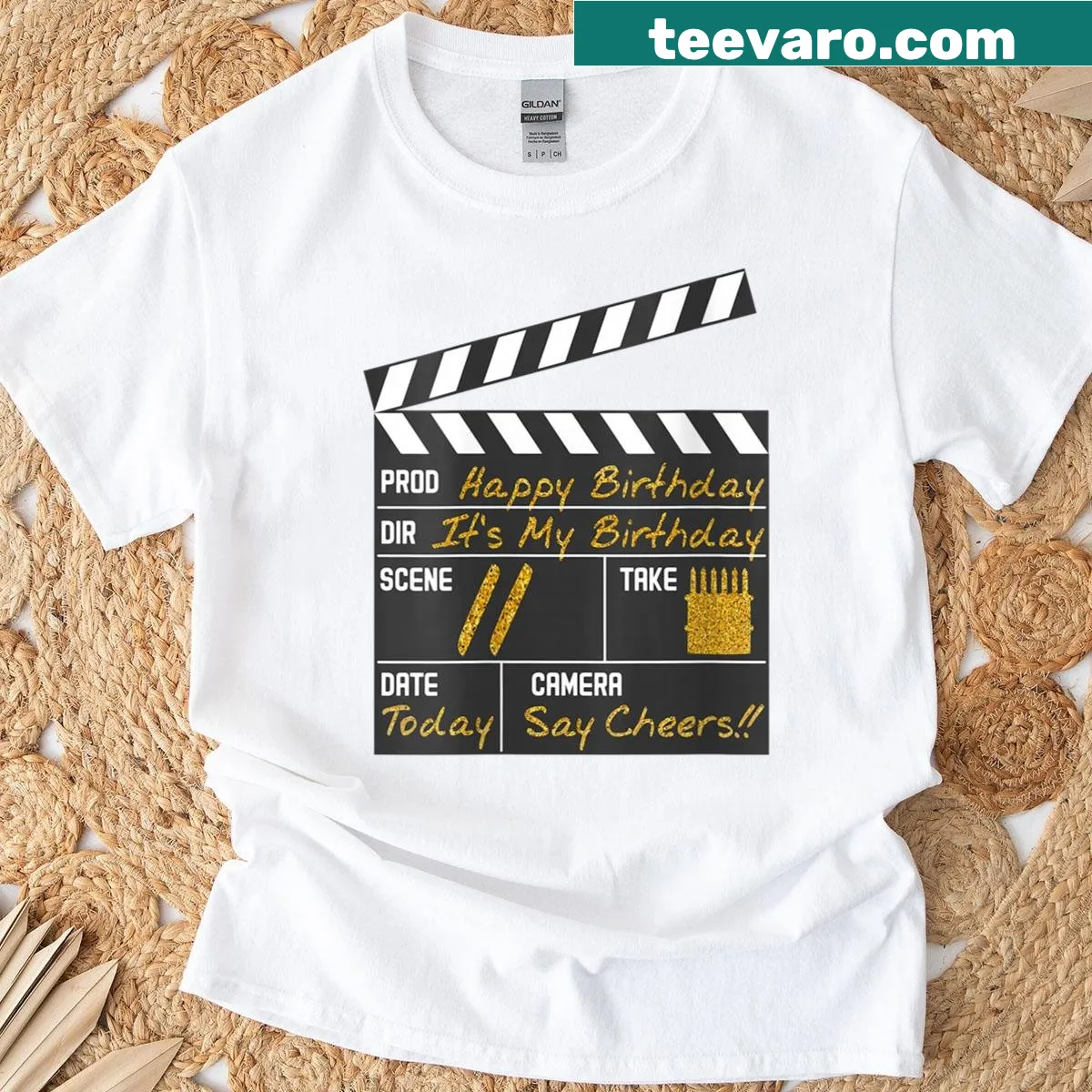 Cute birthday shirt for movie lovers with playful design — on a men's t-shirt