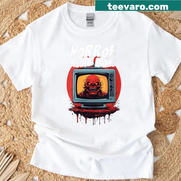 Retro monster t-shirt celebrating 80s Halloween horror films for women.
