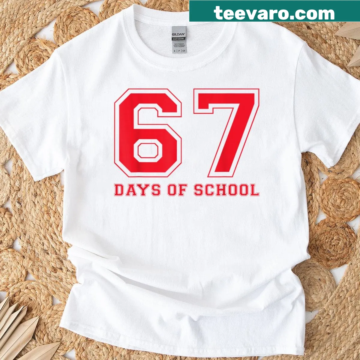 Fun T-shirt for kids counting down 67 days of school with humor — on a men's t-shirt
