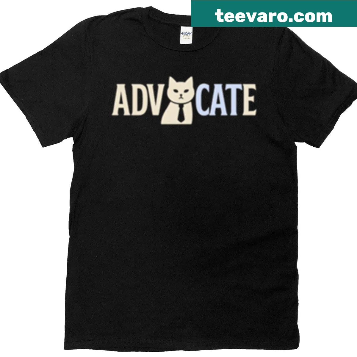 Cartoon cat dressed as a lawyer on a funny t-shirt — on a men's t-shirt